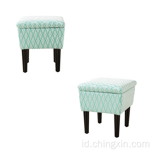 Kain Rekreasi Hijau Bangku Ottoman Furniture Ruang Tamu